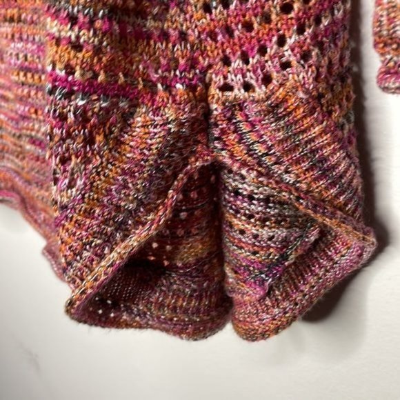 New Directions Womens 3X Red Orange Crochet Knit Lightweight Scoop Neck Sweater - Picture 6 of 10